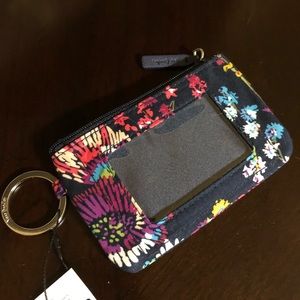 Vera Bradley Zip ID Case Midnight Wildflowers